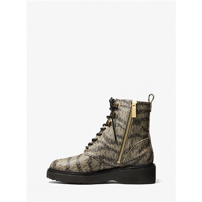 Haskell Animal Print Logo Canvas Boot