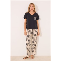 Pijama largo 100% algodón print Mickey Mouse