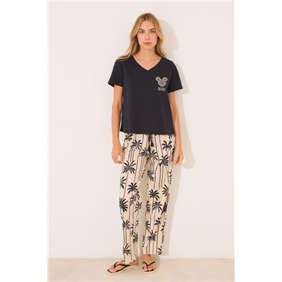 Pijama largo 100% algodón print Mickey Mouse