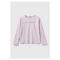 United Colors of BenettonKız Çocuk Gül Kurusu Benetton Logolu T-Shirt