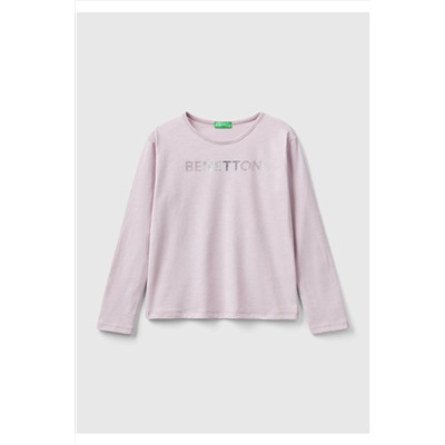 United Colors of BenettonKız Çocuk Gül Kurusu Benetton Logolu T-Shirt