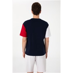 Erkek Comfort Fit Bisiklet Yaka Lacivert Tişört