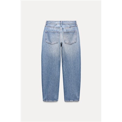 ZW COLLECTION STRAIGHT COATED-EFFECT MID-WAIST JEANS