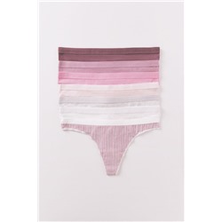 Pack 7 tangas algodón estampado rosa