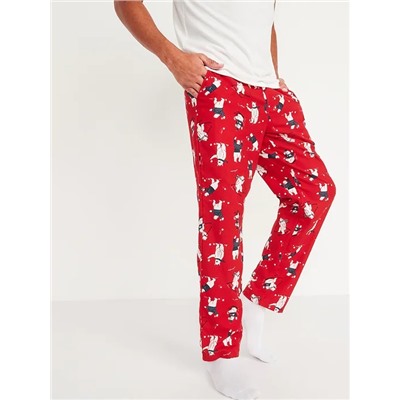 Printed Flannel Pajama Pants for Men
