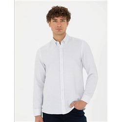 Lacivert Slim Fit Uzun Kollu Gömlek
