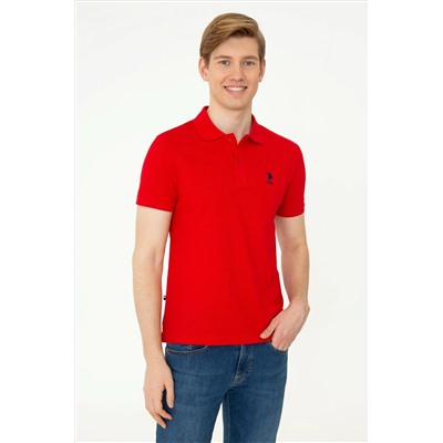 Erkek Kırmızı Basic Polo Yaka Tişört