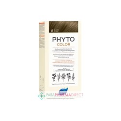 Phyto Color Coloration Permanente Enrichie en Pigments Végétaux 8 Blond Clair