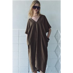VESTIDO TÚNICA MEZCLA LINO ZW COLLECTION Color Arena, Размер L