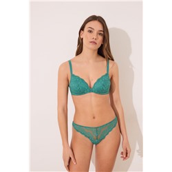 Tanga clásico encaje verde