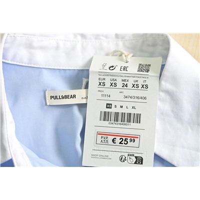 Свободная повседневная рубашка PULL&BEAR ОРИГИНАЛ!