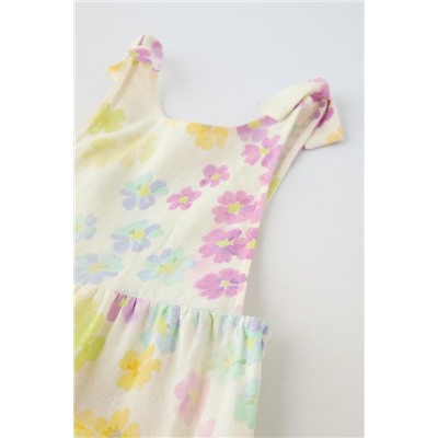 FEW ITEMS LEFT FLORAL LINEN BLEND PLAYSUIT