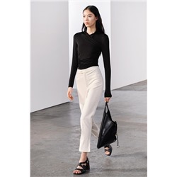 DRAPED VISCOSE T-SHIRT
