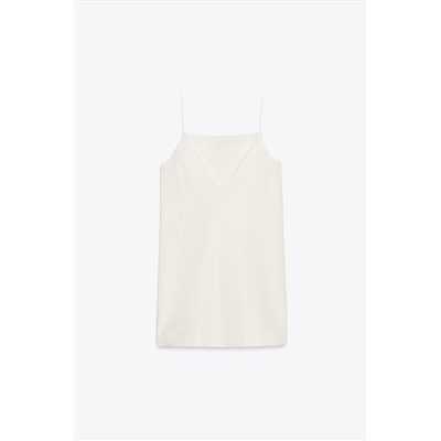 ZW COLLECTION EMBROIDERED LINEN BLEND DRESS