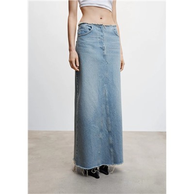 Falda larga denim -  Mujer | MANGO OUTLET Melilla