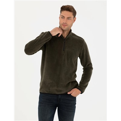 Koyu Haki Regular Fit Sweatshirt