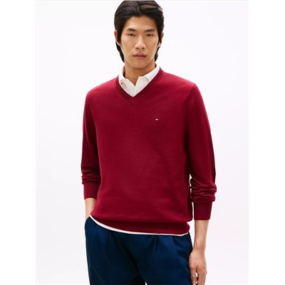 Solid Logo V-Neck Sweater