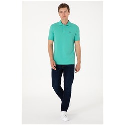 Erkek Polo Yaka Mint Basic Tişört