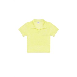 Kız Çocuk Neon Sarı Polo Yaka Tişört
