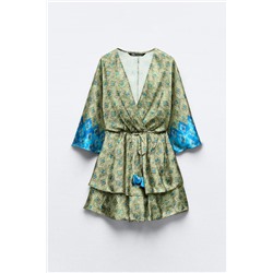 POCAS UNIDADES VESTIDO SATINADO ESTAMPADO