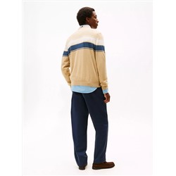 Block-Stripe Crewneck Sweater