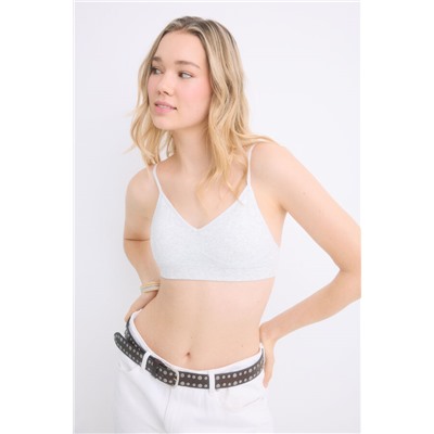 Sujetador top relleno gris copas extraíbles
