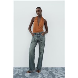 TULLE HALTER SCARF BODYSUIT