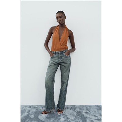 TULLE HALTER SCARF BODYSUIT