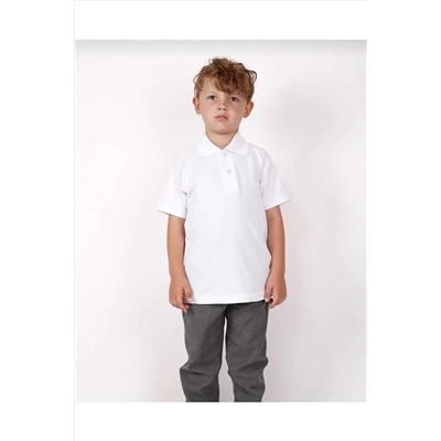 MODA Unısex Çocuk Genç Polo Yaka Kısa Kol Normal Kalıp Düz Basic Okul Lise T-shırt 09680MODA