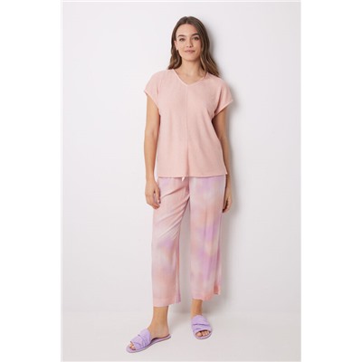 Pijama Capri estampado tiedye naranja