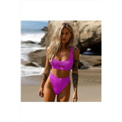 DEEP BEACH Dokulu Özel Kumaşlı Bikini Takım Db200785bt DB200785BT