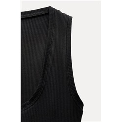 BUTTONED RIBBED T-SHIRT