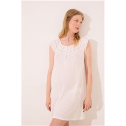 Camisón "maternity" algodón marfil