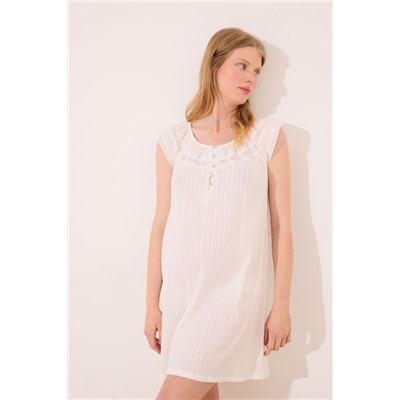 Camisón "maternity" algodón marfil