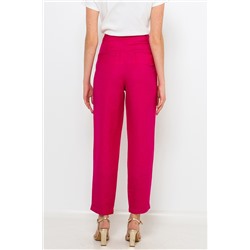 Pantalón carrot de lino Fucsia