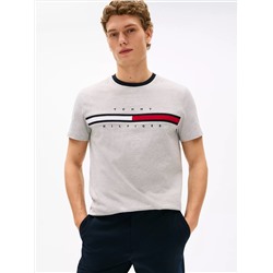 Embroidered Flag Stripe Logo T-Shirt