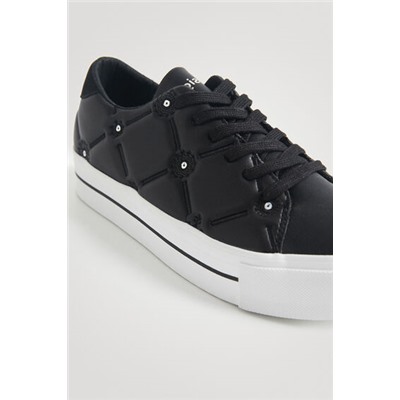 Sneakers efecto piel bordado lentejuelitas