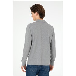 Erkek Gri Melanj Basic Sweatshirt