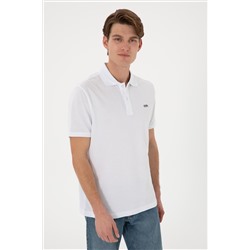 Erkek Regular Fit Polo Yaka Beyaz Basic Tişört