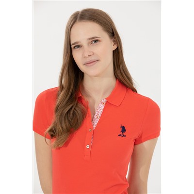Kadın Kırmızı Basic Polo Yaka Tişört