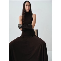 Высокие женские кожаные перчатки с текстурой под крокодила  Mang*o 🤍