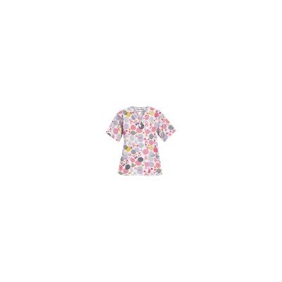 UA Support Blooms White Scrub Top