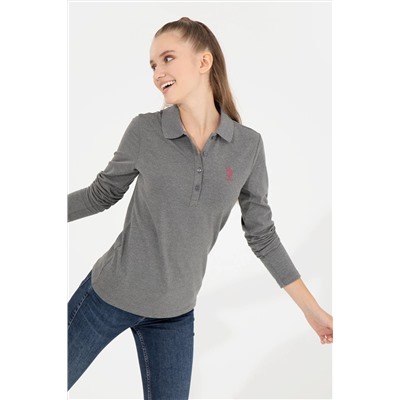 Kadın Antrasit Melanj Basic Sweatshirt