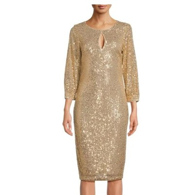 Kensie 3/4 Sleeve Sequin Sheath Dress