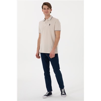 Erkek Regular Fit Polo Yaka Taş Basic Tişört