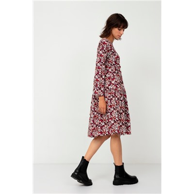 Vestido recto Burdeos