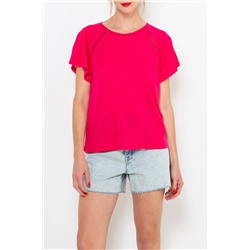 Camiseta de lino Fucsia