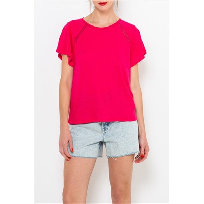 Camiseta de lino Fucsia