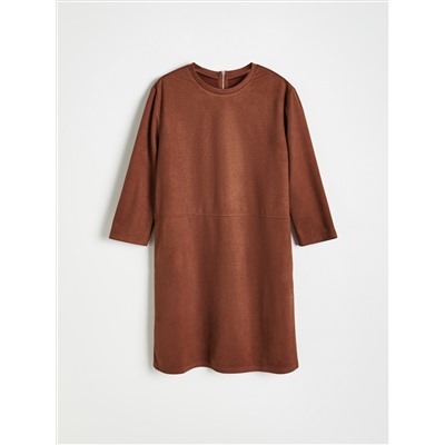 Kleid In Velourslederoptik
