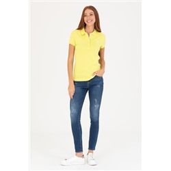 Kadın Neon Sarı Basic Polo Yaka Tişört